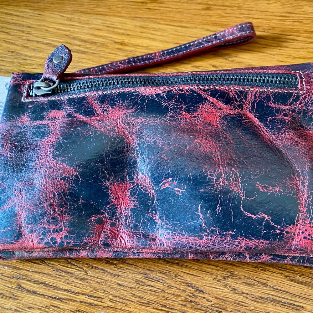 Bed Stu Black and Red Leather Wristlet - Picture 5 of 11